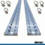 Tie Down Anchor Track Square 1 Metre + 6 Rings - Elemex