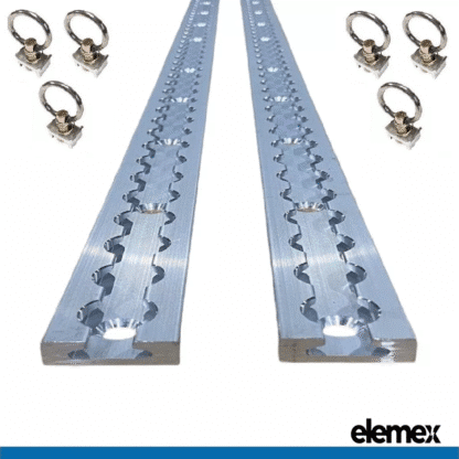 Tie Down Anchor Track Square 1 Metre + 6 Rings - Elemex