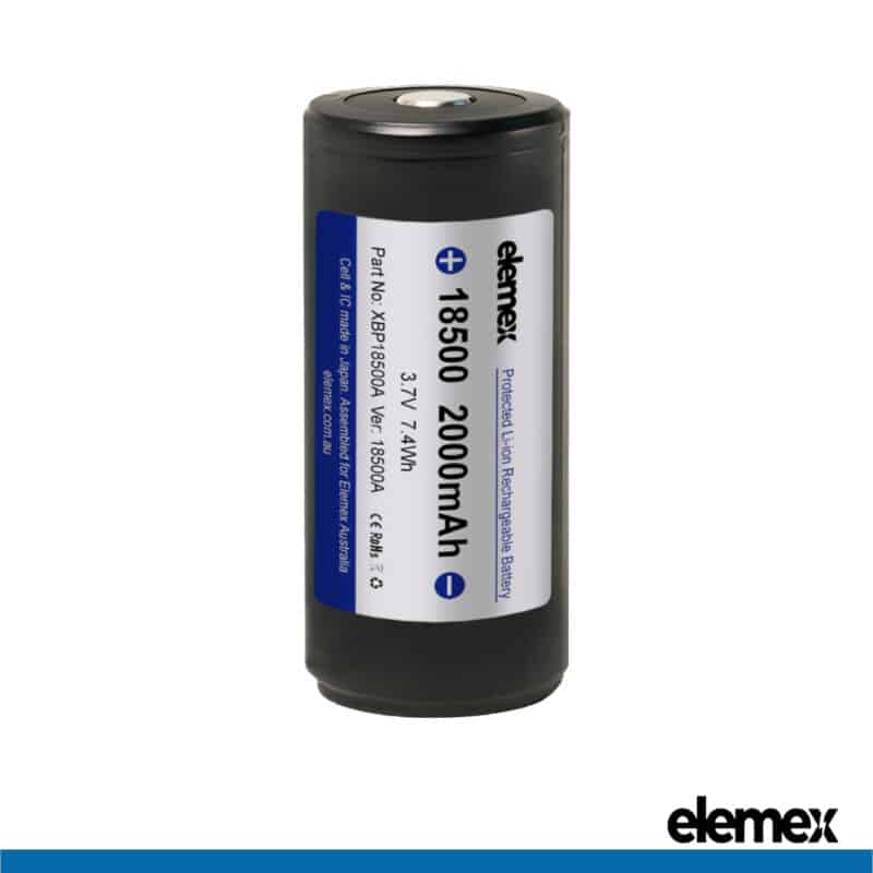 18500 Lithium Battery Protected 18500A 2000mAh Elemex 3.7V