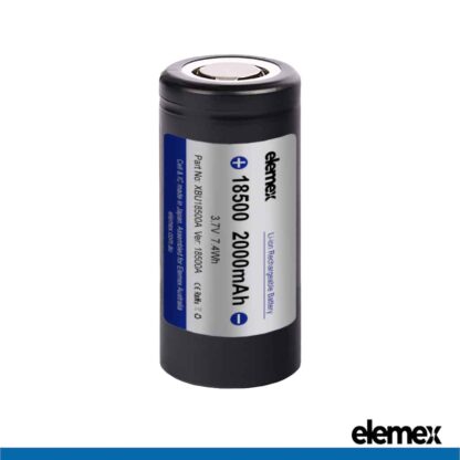 18500A Battery Elemex 2000mAh 3.7V FLAT TOP - Elemex