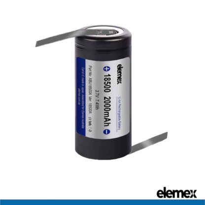 Solder Tabbed 18500 Z-Type Battery - Elemex