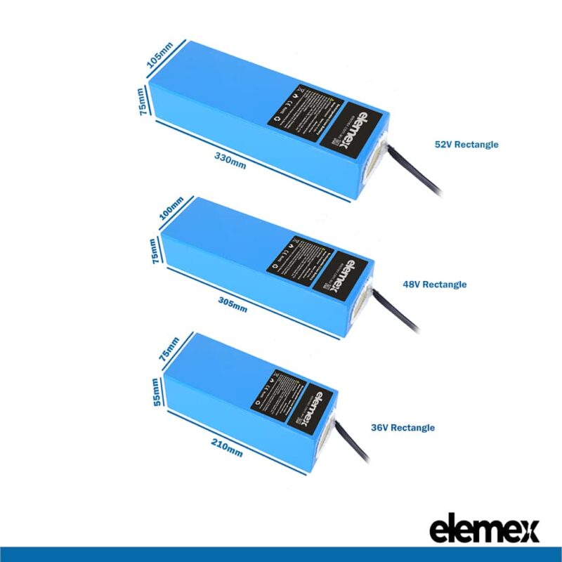 Dimension Rectangle 36V,48V,52V - Elemex