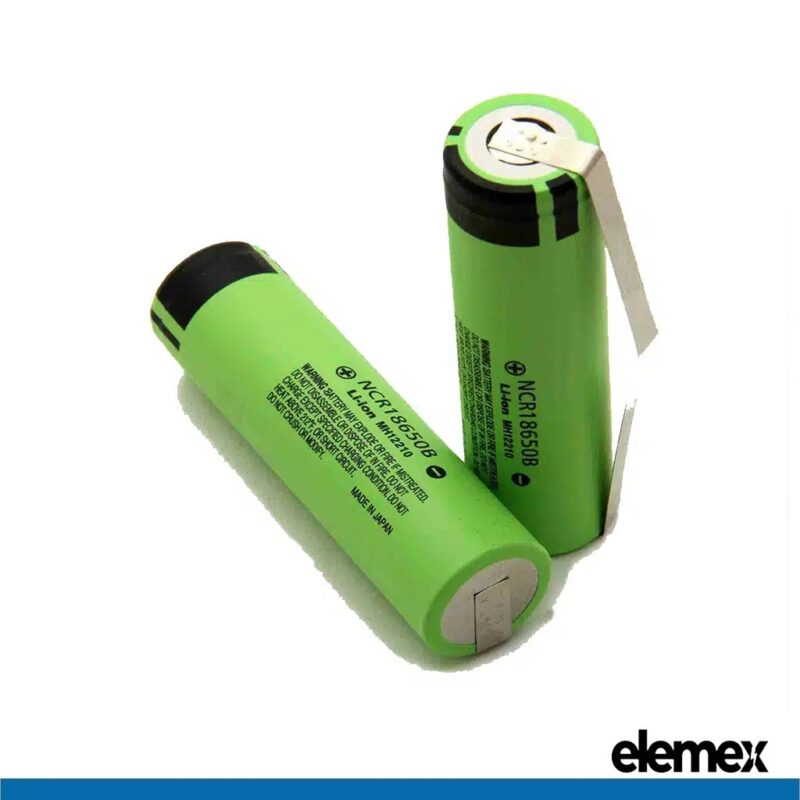 Panasonic NCR18650B 2500mAh 18650 with Solder Tabs Solder TABBED Battery - Elemex
