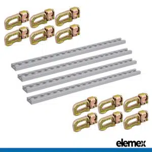 Tie Down Anchor Track Square + 12 Double Studs - Elemex