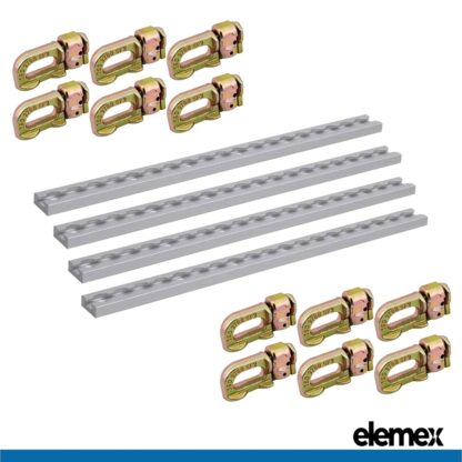 Tie Down Anchor Track Square + 12 Double Studs - Elemex