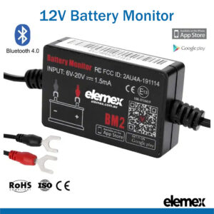 12V Battery Monitor Bluetooth 4.0 Voltage Meter Tester Auto Alarm Caravan Car Boat yacht - Elemex