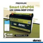 Elemex 12V 100Ah SMART LiFePO4 Battery - elemex