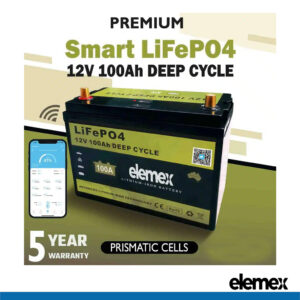 Elemex 12V 100Ah SMART LiFePO4 Battery - elemex