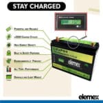 Elemex 12V 100Ah SMART LiFePO4 Battery - elemex