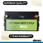 Elemex 12V 100Ah SMART LiFePO4 Battery - elemex