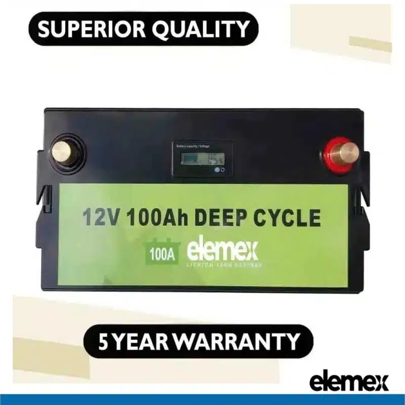 Elemex 12V 100Ah SMART LiFePO4 Battery - elemex