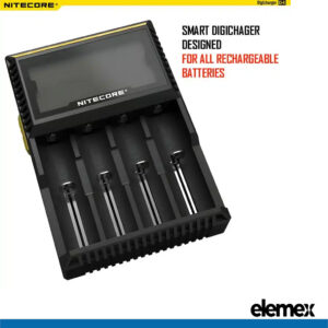 Nitecore D4 Professional Battery Charger Li-ion NiMH AA AAA 18650 26650 + Car Adapter Elemex