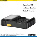 Nitecore D4 Professional Battery Charger Li-ion NiMH AA AAA 18650 26650 + Car Adapter Elemex