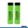 2x NCR18650B Flat Top Battery