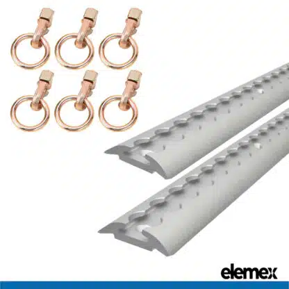 2x 1M Anchor Track + 6 Double Stud with O Ring - Elemex
