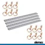 Tie Down Anchor Track Square + 12 Double Studs with O Ring - Elemex