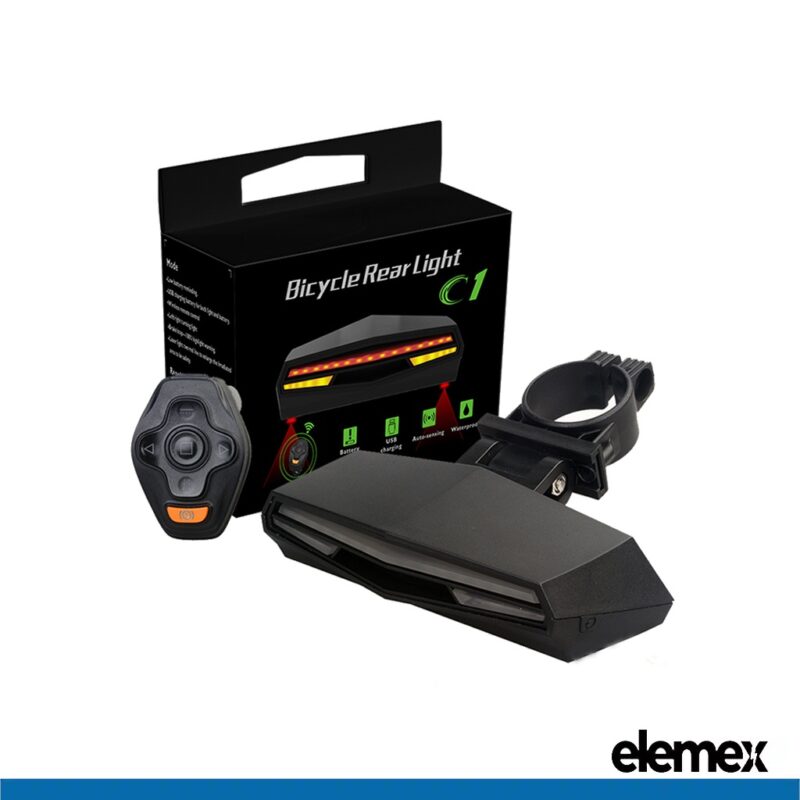 Bike Tail Light eBike Waterproof LED USB Rechargeable Wireless Turn Signals & Brake Alert