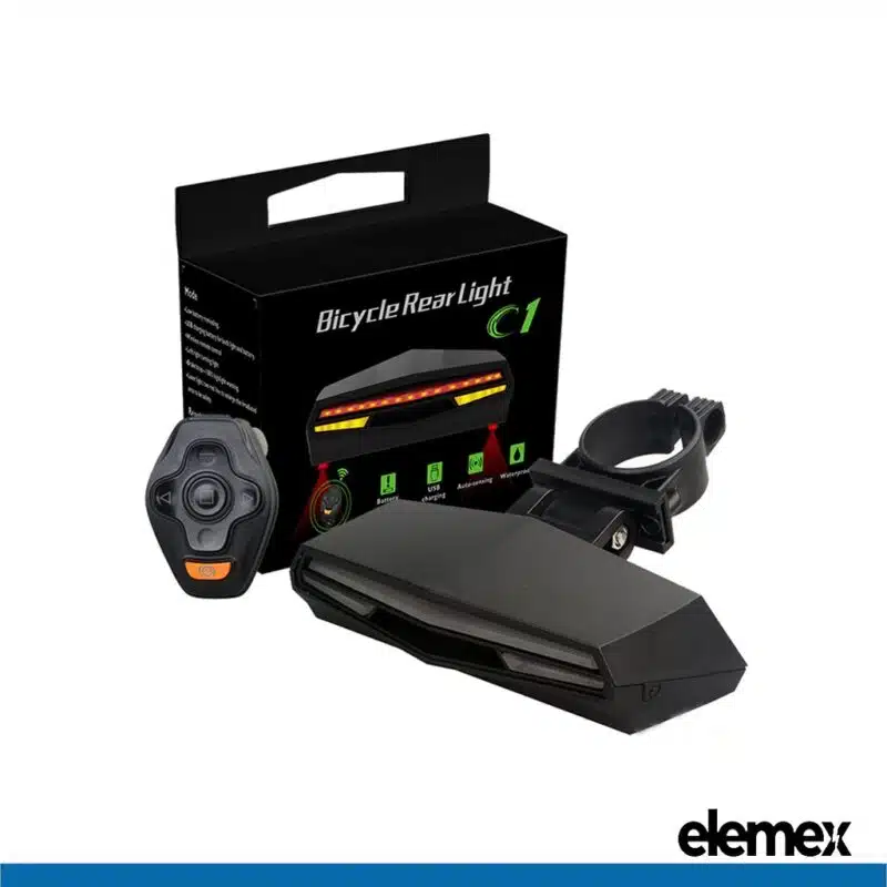 Bike Tail Light eBike Waterproof LED USB Rechargeable Wireless Turn Signals & Brake Alert