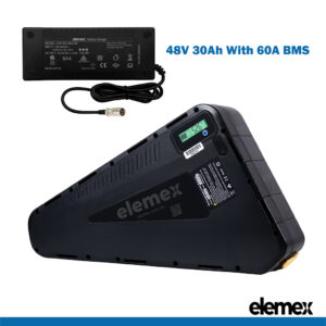 eBike Triangle Battery 48V 30Ah Lithium Pack with 60A BMS + Premium Charger - Elemex