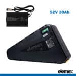 52V Triangle eBike Battery 30Ah Lithium Pack + 3Ah Charger - Elemex