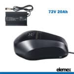 eBike 72 Volt Battery Pack 20Ah Fuel Tank Lithium + Charger - Elemex