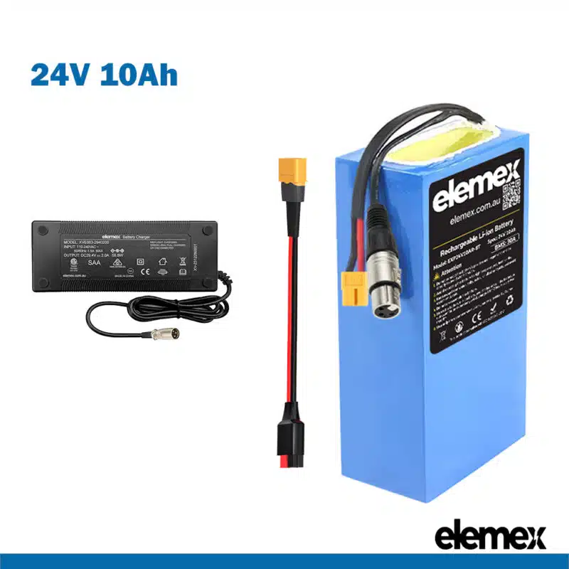 24V 10Ah Rectangular eBike Battery Pack - Elemex