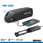 48V 15Ah Downtube eBike Lithium Battery Pack with 40A Bluetooth BMS for up to 1500W Motors - Elemex