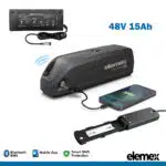 48V eBike Battery 15Ah Lithium Pack for up to 1500W Motor Downtube + Premium Charger - Elemex
