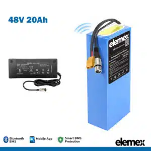 48V 20Ah eBike Battery Rectangle Lithium Pack + Premium Charger - Elemex