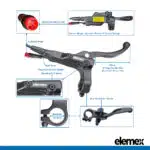 Bike Hydraulic Brake Kit with 4-Piston Calipers (Brake Handle) - Elemex