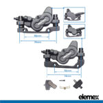 Bike Hydraulic Brake Kit with 4-Piston Calipers (Pads) - Elemex