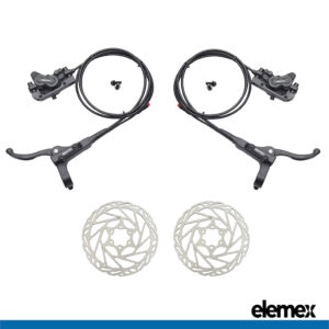 4-Piston Bike Hydraulic Brake Kit with 2-Pin Waterproof Plug for MTB & eBikes - Elemex