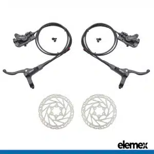 4-Piston Bike Hydraulic Brake Kit with 2-Pin Waterproof Plug for MTB & eBikes - Elemex