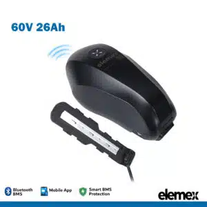Fuel Tank Electric Bike Battery 60V 26Ah Lithium Pack with 60A Bluetooth BMS - Elemex