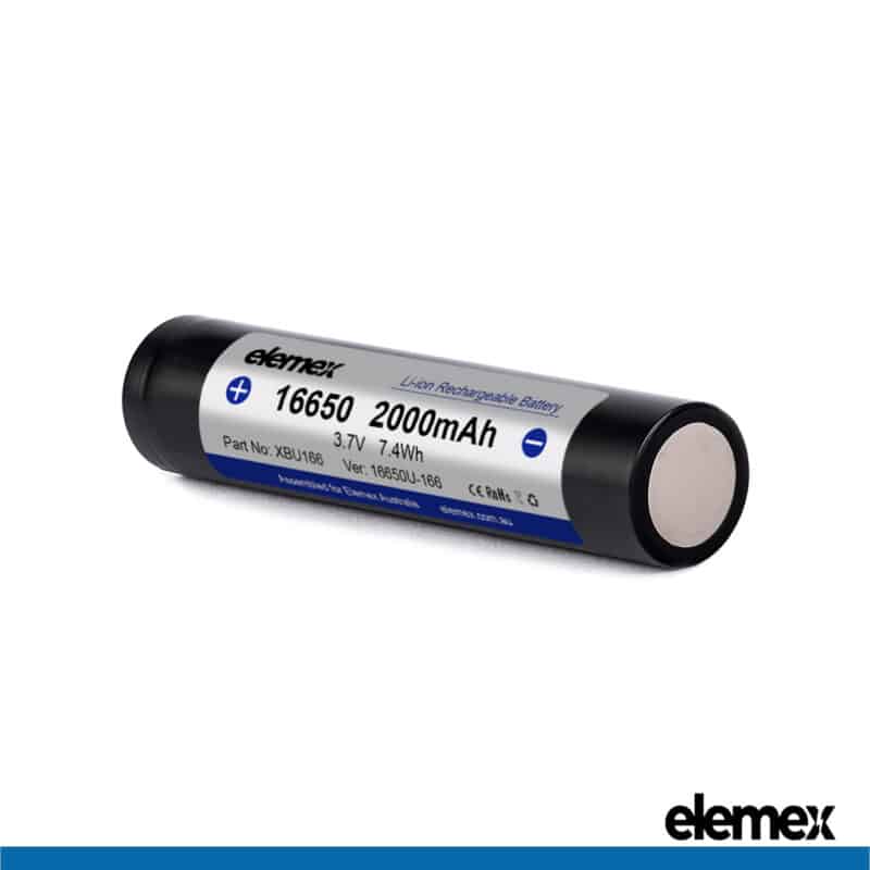 16650 Battery (Flat Top) Back - Elemex