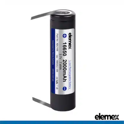 16650 Battery Solder Tabbed U - Elemex