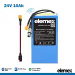 Lithium Battery 24V 10Ah Rectangle - Elemex
