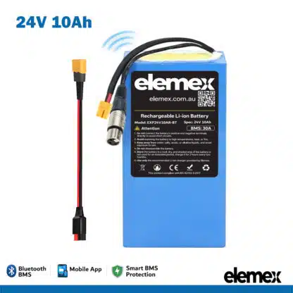 Lithium Battery 24V 10Ah Rectangle - Elemex