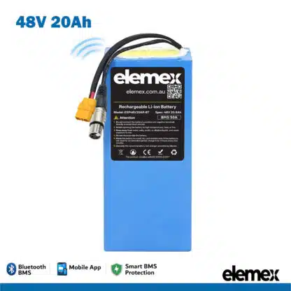 48V 20Ah Rectangle eBike Battery - Elemex