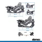 Hydraulic Brake dimensions-Elemex
