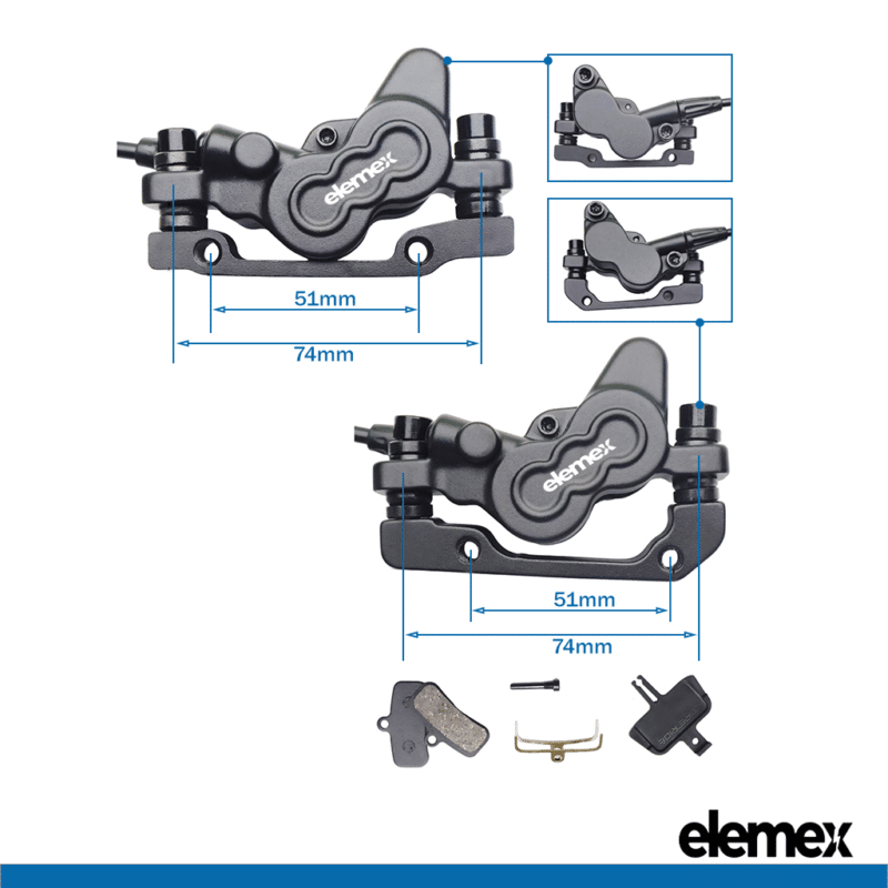 Hydraulic Brake dimensions-Elemex