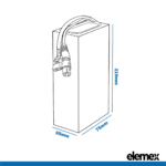 Rectangle Battery 36V 10A Dimensions - Elemex