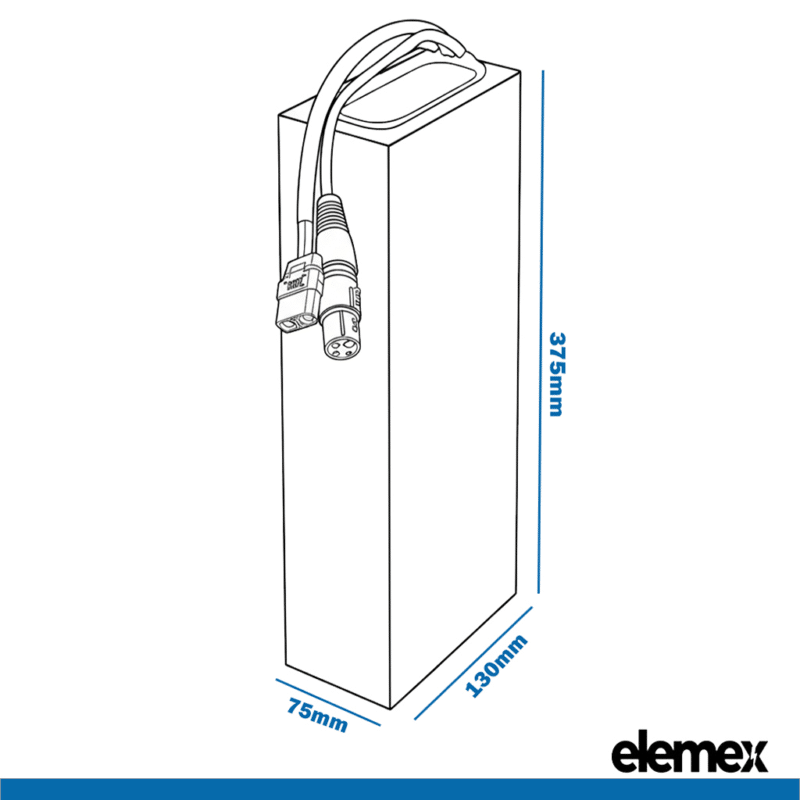 Rectangle Battery 60V 24Ah Dimensions - Elemex