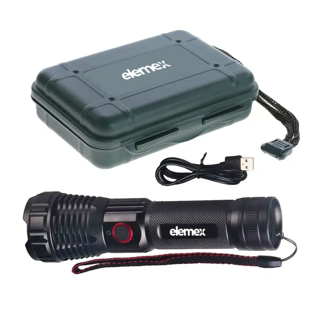 XHP90 Powerful Tactical 5 Mode Zoom Flashlight LED Hunting Torch Camping Fishing - Elemex