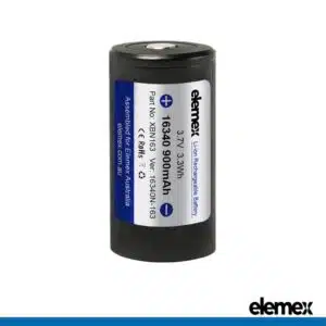 16340Â CR123A Battery Li-ion 900mAh 3.7V Rechargeable - Elemex