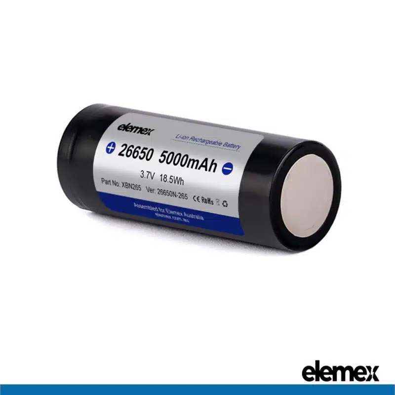 26650 5000mAh Button Top Back - Elemex