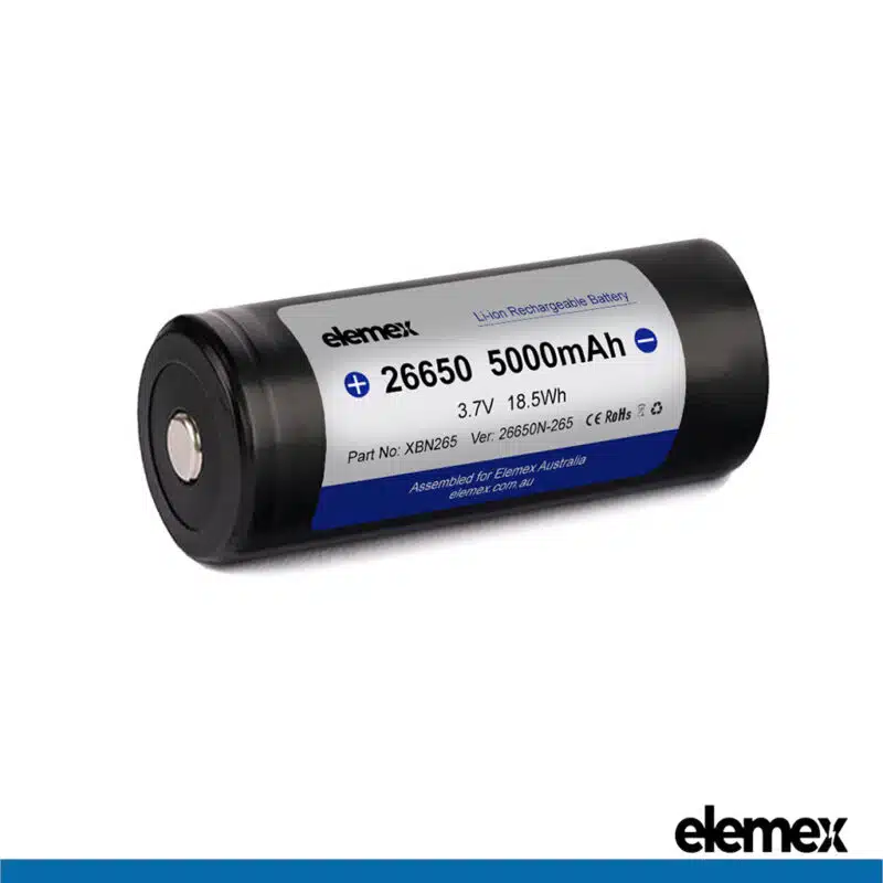 26650 5000mAh Button Top Front - Elemex