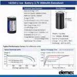 Elemex 14250 Cell Battery Datasheet - Elemex