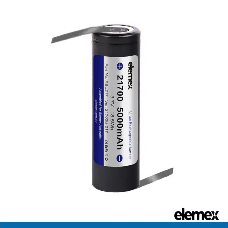 Elemex 21700 5000mAh Battery Solder Tabbed (Z-Type) - Elemex