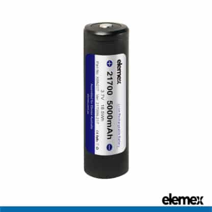Elemex 21700 Battery 5000mAh Li-ion 3.7V with 10A Discharge Rate
